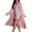 Pink, variant on Women's Silk Robe Set V-Neck 2 Piece Bridal Party Robes and Satin Bathrobe Sets Pink M