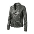 thumbnail image 6 of WRFWUL Womens Faux Leather Moto Jacket Zip Up Lapel Collar Long Sleeve Biker Coat Fall Winter Casual Trendy Outerwear, 6 of 6