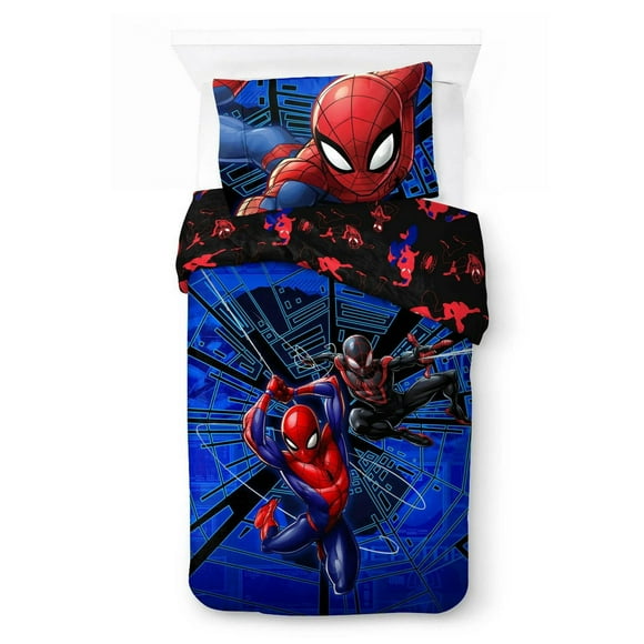 Spidey et ses Amis Extraordinaires Ensemble de Douillette et Taie d'Oreiller Réversible pour Lit 1 ou 2 Places pour Enfants 1 ou 2 Places, Réversible