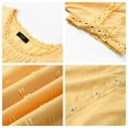 thumbnail image 5 of UVN Summer Shirts for Women Short Sleeve Blouses Ladies Crewneck Lace Crochet Tops Dressy Chiffon Blouses, 5 of 8