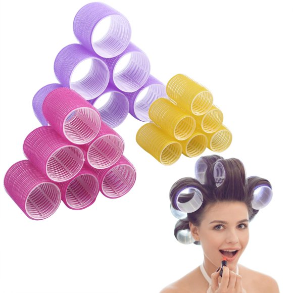 Jumbo Size Hair Roller sets, Self Grip, Salon Hair Dressing Curlers, Hair Curlers, 3 size 18 packs