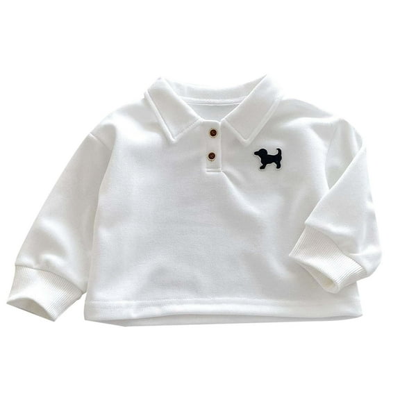Polo Shirt Boys Long Sleeve Boys White Button down Shirt Boys Fall Shirts Baby 9-12 Months Shirts Boys