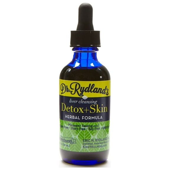 Dr. Rydland's Liquid Herbal Formulas - Liver Cleansing Detox & Skin (2oz Glass Bottle with Dropper)