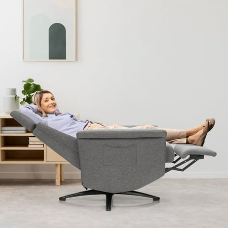 Costway Massage Recliner Chair with Remote Control and Adjustable Headrest - Gray