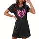 thumbnail image 4 of Camisón corto de talla grande para mujer, camisón de manga corta con estampado de pecho a la moda, camisón para mujer, 4 of 5