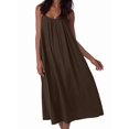 thumbnail image 2 of Women Dresses Spaghetti Strap V Neck Casual Sleeveless Sundress YS8131-Brown S, 2 of 8
