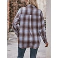 thumbnail image 7 of Wassery Women Plaid Shirts Long Sleeve Turn-Down Collar Button Down Tie Knot Blouses Spring Fall Casual Loose Tops Streetwear, 7 of 7
