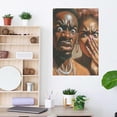 thumbnail image 3 of AIOE Funny African American Bathroom Canvas Wall Art Humor Afrocentric Black Couple Unpleasant Smell Cover Nose Painting Pictures Wall Decor Print Artwork for Home Decor Unframe: 12x18in, 3 of 7