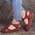 thumbnail image 4 of Sandales Orthopédiques à Talon Compensé à Bout Fermé pour Femmes 2025 Plage Confortables à Fleurs Marche Robe Chaussures d'Été, 4 of 6
