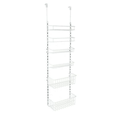 Mainstays Over the Door Rack Organizer with 6 Tier Adjustable Shelves Powder Coated Steel White