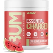 RAW Nutrition Essential Charged Pre Workout Powder with L-Citrulline, Sour Watermelon, 25 Servings