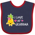 thumbnail image 3 of Inktastic I Love My Grandma with Pineapple Girls Baby Bib, 3 of 4