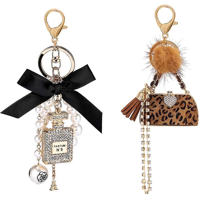 Cute Keychain 2 Pack Women Keychain Cute Keyrings for Women Girls Car Key Ring Crafts Bags
