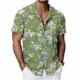 thumbnail image 2 of Titcea Hawaiian Shirts Men Short Sleeve Lapel Stylish Palm Tree Print Shirt Loose Comfort Summer Beach Vacation Tops, M-3XL, 2 of 8
