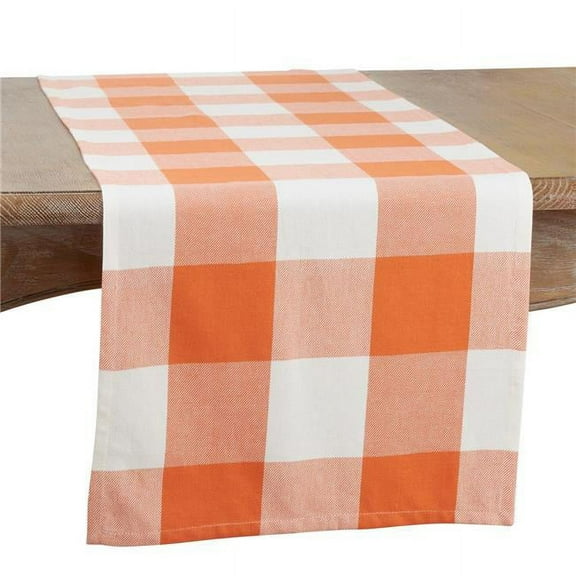 16 x 90 in. Buffalo Plaid Oblong Table Runner, Orange