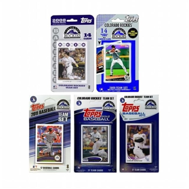 CandICollectables ROCKIES513TS MLB Colorado Rockies 5 Ensembles de Cartes à Collectionner sous Licence