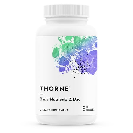 THORNE - Basic Nutrients 2/Day - Comprehensive Daily Multivitamin with Optimal Bioavailability - Vitamin & Mineral Formula - Gluten  Dairy & Soy-Free - 60 Capsules - 30 Servings