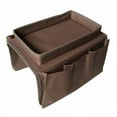 thumbnail image 3 of LAMIRO Sofa Armrest Organizer with 4 Pockets and Cup Holder Tray Couch Armchair Hanging Storage Bag for TV Cellphone Magazine Drinks Snacks (Coffee), 3 of 4