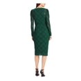 thumbnail image 2 of RALPH LAUREN Womens Green Long Sleeve Above The Knee Sheath Dress Size: 10, 2 of 4