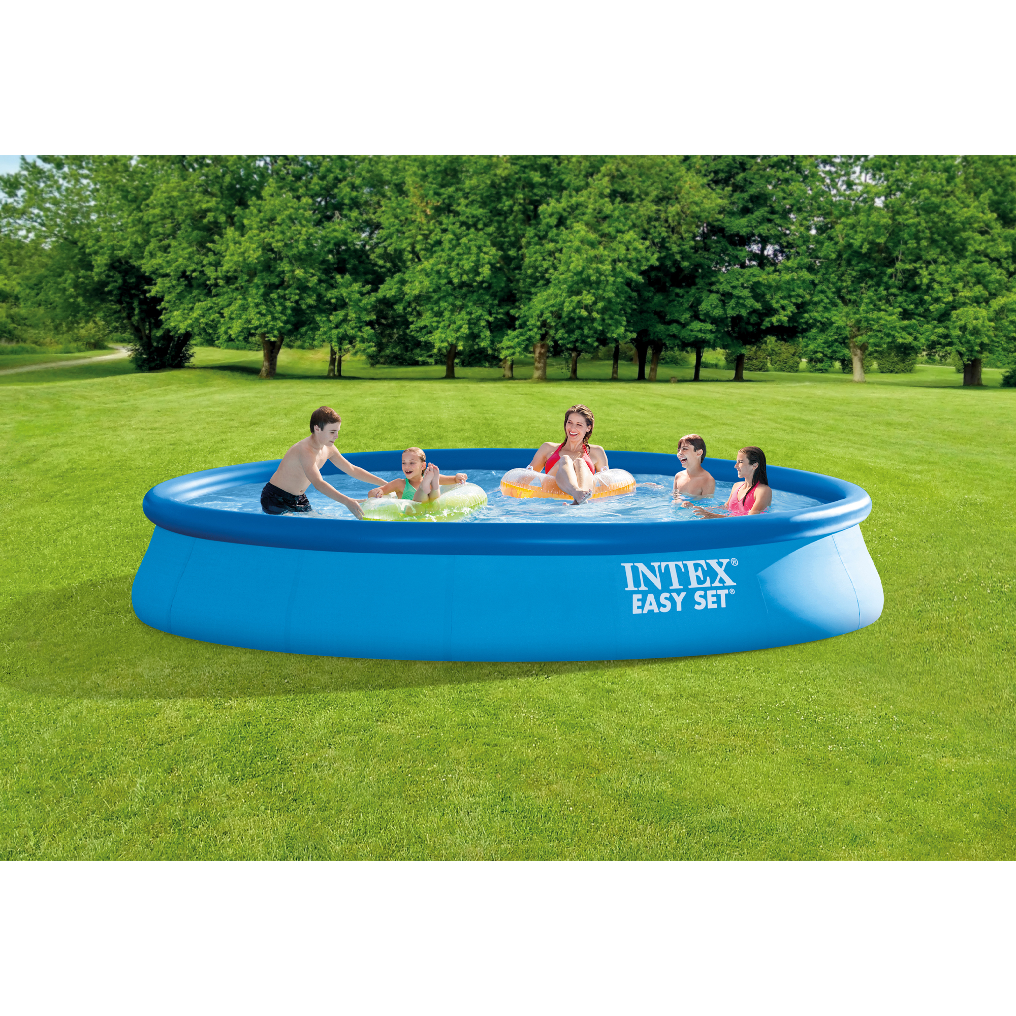Intex Easy Set 15ft x 33in Inflatable Kid Family Swimming Pool with Filter Pump - image 3 of 12