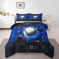 thumbnail image 1 of Erosebridal Baseball Bedding Toddler Comforter Set,Gradient Geometric Down Comforter,Blue Black,Reversible, 1 of 7