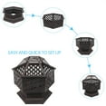 thumbnail image 6 of Cfowner 24" Heavy Duty Metal Fire Pit Hexagon Stove with Poker for Outdoor, Black, 6 of 8