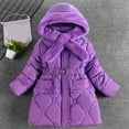 thumbnail image 3 of Auroural Coats for Girls Size 7 Girls Clothes Size 7-8 Outfits Fall Fashion Girls' Winter ChildrenThick Solid Color Clothes Detachable Hat Mid To Long Length Clothes Winter Coat Clothes, 3 of 5