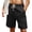 Black, variant on Mens Shorts Summer Casual Elastic Waist Wide Straight Leg Relaxed Fit Lightweight Shorts with Pockets