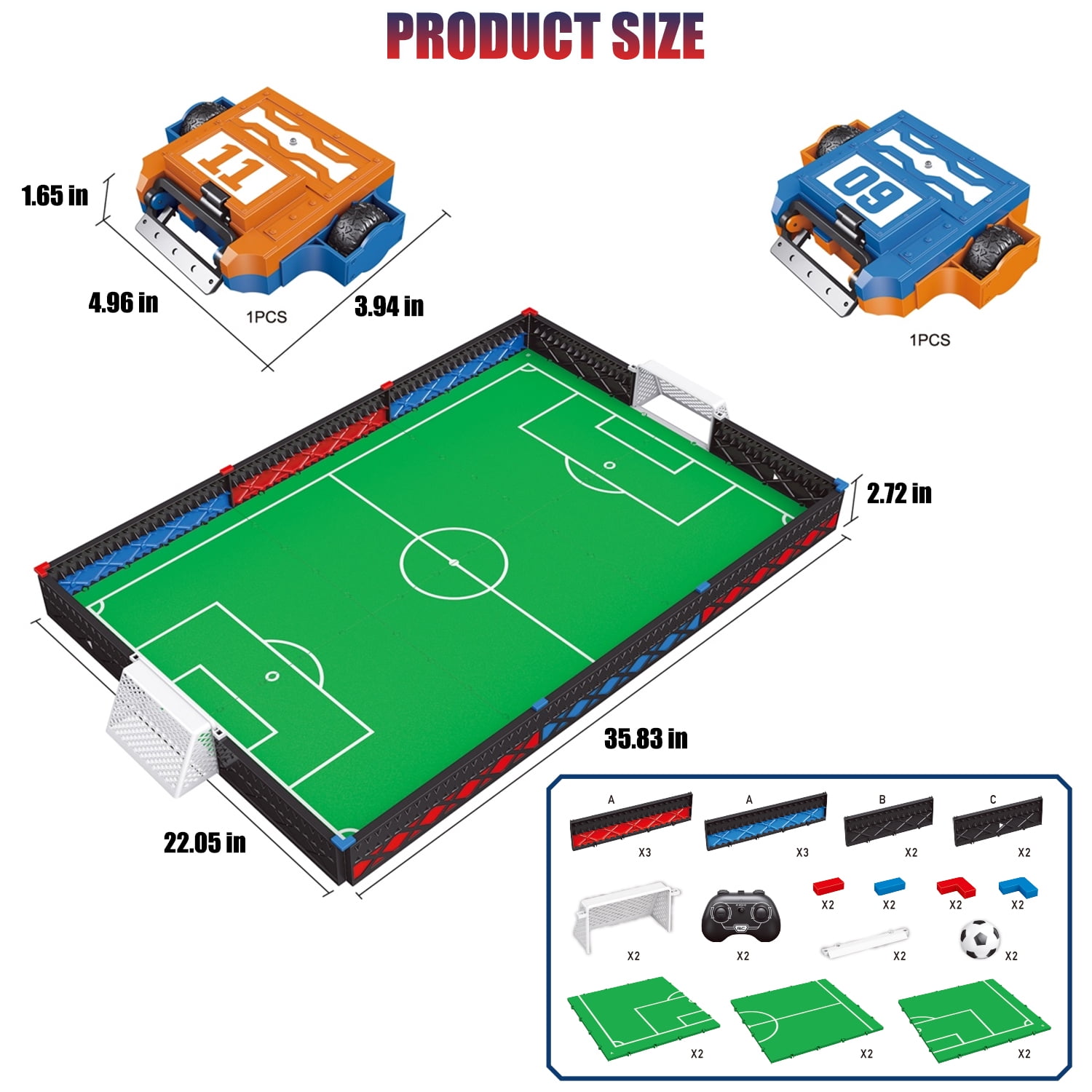 Soccer Robot Board Game Set, Remote Control Battle Robots Arena Set, 2-Player Mini Foosball Table Game, RC Fighting Robots STEM Toy Soccer Gift for Kids and Adults 8-12 Boys Girls