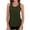 Dark Green, variant on Women Tank Top Sleeveless T Shirt Blouses Solid Round Neck Pullover Cami with Ruched Detail Summer Outfits
