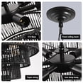 thumbnail image 6 of 8-Light Pendant Light, Boho 23.6 Inch Tiered Hemp Rope Transitional Chandelier, Dimmable, Adjustable Height Black, 6 of 8