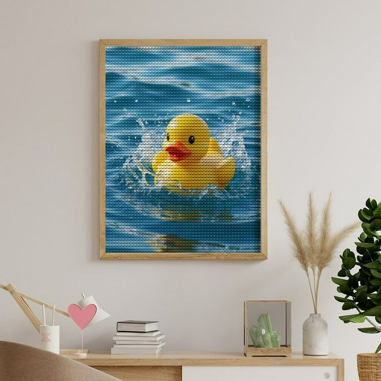 Diamond Art Kits for Adults - Rubber Duck Splashing Water 5d