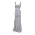 thumbnail image 5 of Womens Dresses Women's Sequin Prom Party Ball Gown Sexy Gold Evening Bridesmaid Neck Long Dress Silver qILAKOG Size M, 5 of 6