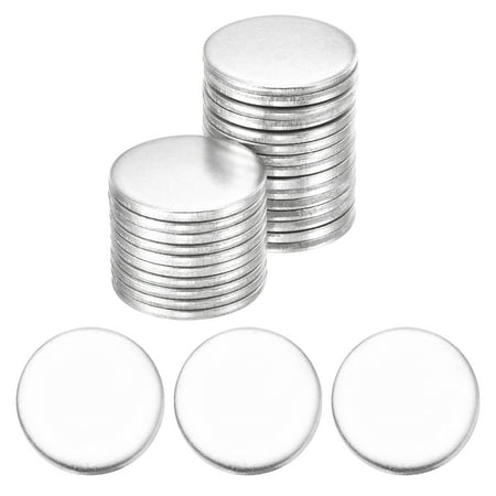 Uxcell 25Pcs Stainless Steel Blank Stamping Tag Charm Pendant 19mm/0.75