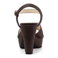 thumbnail image 2 of BLISSFUL STEP Women's Platform Chunky Heels Ankle Strap Sandals Coffee (Size 6), 2 of 6