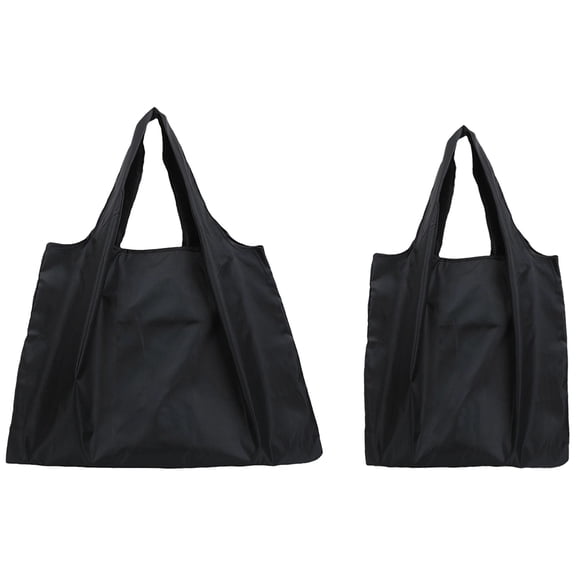 2 Pcs Big Shopping Bag Set, Including 22.8 x 15.7 in / 58 x 40 cm & 15 x 15.7 in / 40 x 38 cm Foldable Shopping Bag, Black Reusable Bag, Oxford Cloth Grocery Bag for Shopping, Travel