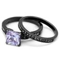 thumbnail image 5 of TK2970 - IP Light Black  (IP Gun) Stainless Steel Ring with AAA Grade CZ  in Light Amethyst Size 6, 5 of 5