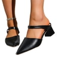thumbnail image 6 of Xfvqtps Womens Pointed Toe Mules Block Heel Slingback Slides Comfortable Slip On Heels for Office Work Brunch Casual Wear, 6 of 8