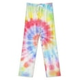 thumbnail image 3 of Colorful Tie-dye Swirl Pajamas For Women Loose Retro Night Pajama Pants Comfortable Sleepwear Bottoms Homewear, 3 of 6