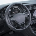 thumbnail image 3 of Auto Drive 1Piece Car Steering Wheel Cover Country Leather Black/White - Universal Fit, AD061711B, 3 of 9