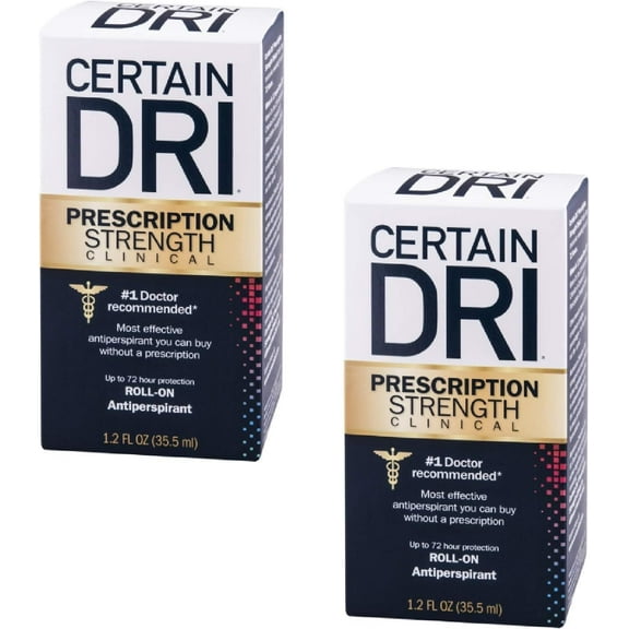 Certain Dri Antiperspirant Roll-On for Excessive Perspiration - 1.2 oz - 2 pk