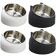 thumbnail image 2 of PINVNBY 4 cuencos elevados para gatos inclinados 15 °, alimentador de Bulldog elevado, antiderrames, plato de comida para perros y gatitos, antideslizante, desmontable, base inclinada de acero inoxida, 2 of 4