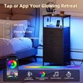 thumbnail image 5 of Eunos Black Dresser for Bedroom, 4 Drawer Nightstand with Charging Station, LED and Open Shelf, 5 of 8