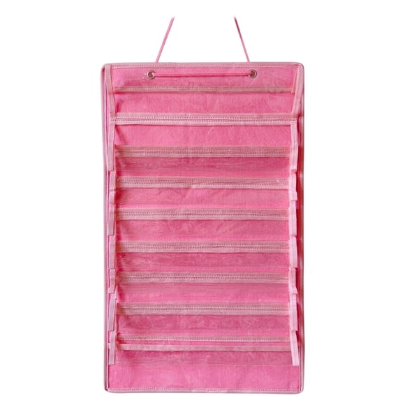 Almencla Martial Arts Belt Organizer 8 Belt Holders Dustproof Collection Kids Taekwondo Pink