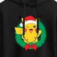 thumbnail image 3 of Pokémon - Pikachu Lights Wreath - Juniors Cropped Pullover Hoodie, 3 of 5