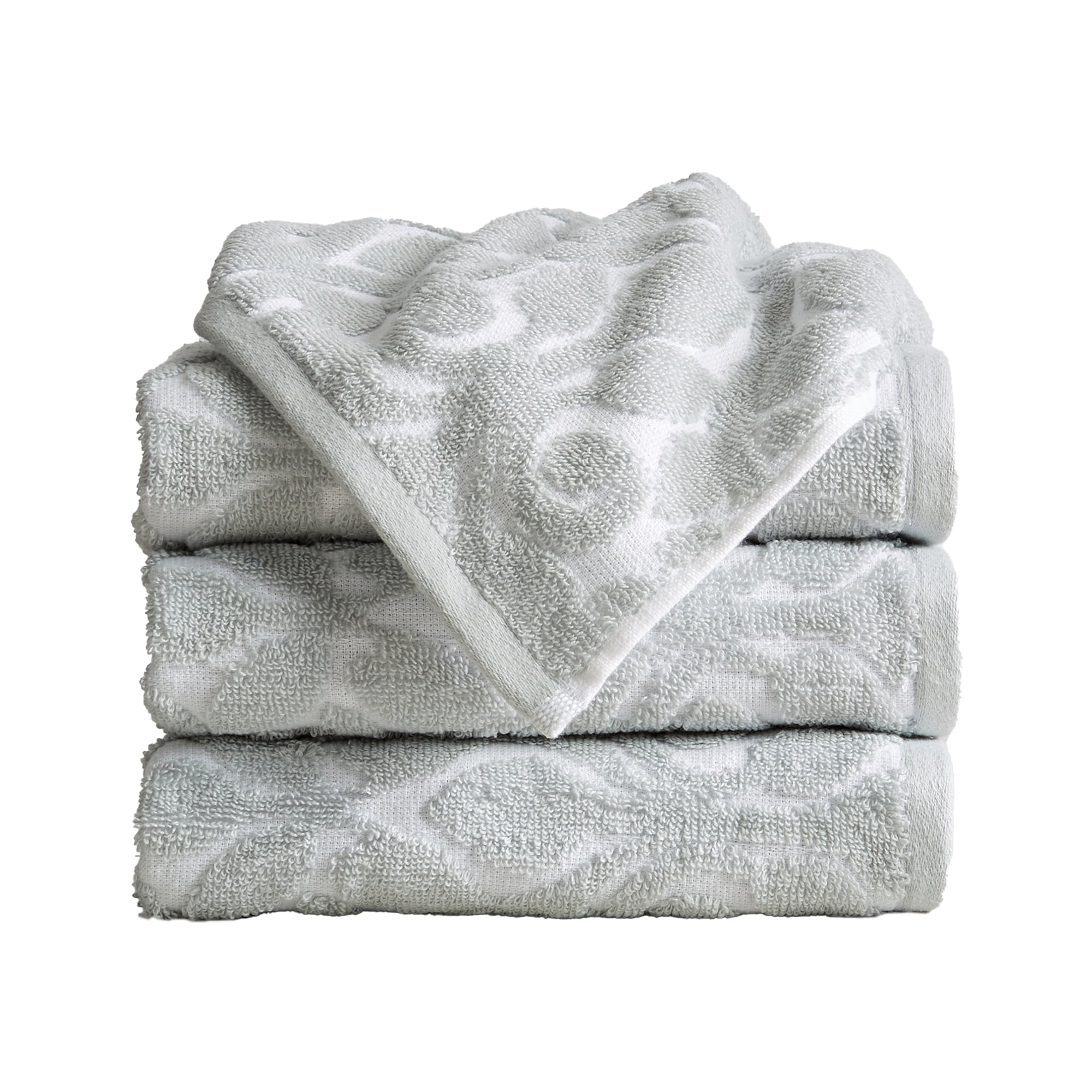 Stunning Velvet Cotton Grey Hand Towels With Grey Lace, New Home