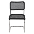thumbnail image 2 of Breuer Chair Company Marcel Breuer B32 Cesca Cane Cantilever Side Chair w/ Chrome Steel Frame Black Wood & Black Cane (Made in Italy) by Furnish Theory, 2 of 12