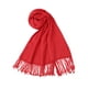 thumbnail image 1 of Bufande invierno pamujer Cáliforde rectángulo largo de punto con estilo Borlas de color rojo puro 189x29cm/75x12, 1 of 6