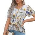 thumbnail image 5 of PVCS Womens Tops Fashionable Women's Casual Short Sleeved Loose Round Neck Printed Top, 5 of 7