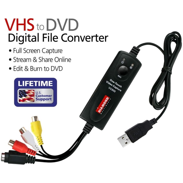 Diamond VC500 USB 2.0 One Touch VHS a DVD Dispositivo de captura de vi